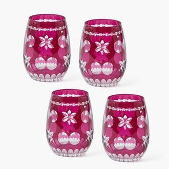 Mrs. Alice Anita Engraved Water Glasses in Purple at Nordstrom