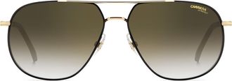Carrera 61mm Gradient Navigator Sunglasses in Gold Black/Green at Nordstrom