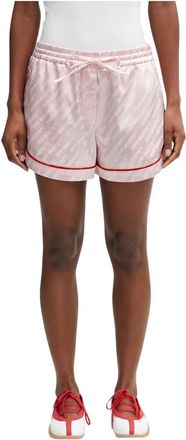 Off-white Sat Jacq Text Piping Pyjamashorts - Dames - Bermuda - Roze - M - Polyester - Korte Broeken