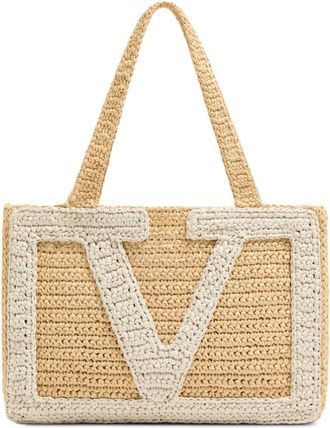 Valentino Garavani Tote Bags, female, Beige, Size: ONE SIZE VLogo Signature Tote