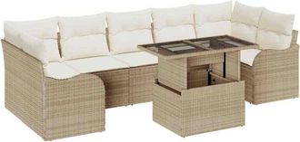 vidaXL Vidaxl - Garden Sofa Set Manual 8 pcs Beige 100 x 55 x 73 cm Poly rattan