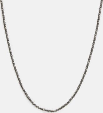 AllSaints Mens Sterling Silver Colwyn Hematite Sterling Silver Necklace, Size: One Size