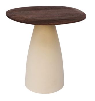 Moloo Mesa de centro d50 cm en madera marr&oacute;n y marfil