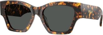 Versace Vierkante Zonnebril - Dames - Zonnebrillen - Bruin - 53 MM - Accessoires