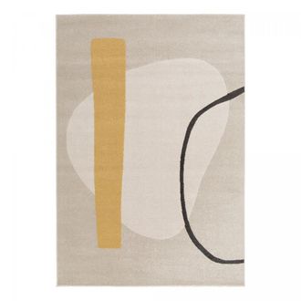 Un amour de tapis Alfombra de sal&oacute;n tejida con motivos abstractos, beige 120x170