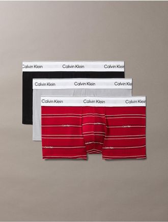 Calvin Klein Mens Icon Cotton Stretch 3-Pack Low Rise Trunk - Multi - XL