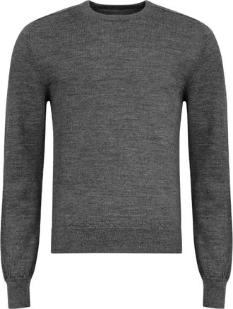 Maison Margiela elbow-patch wool sweater - men - Wool - L - Grey