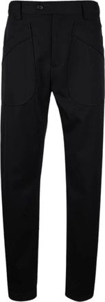 Lanvin Biker Effect Broek - Dames - Slim Fit Broeken - Zwart - 3XL - Wol - Broeken