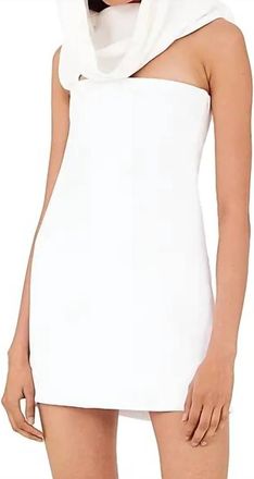 Ferragamo Womens Hooded Mini Dress In White