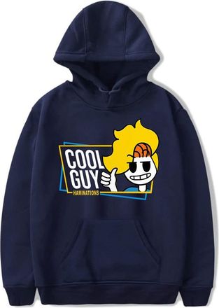 Generic Haminations Cool Guy New Logo Print Fashion Mens Hoodie Casual Loose Hoodie Street (Navy,XS)