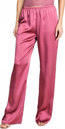 SER.O.YA Lillian Satin Pull-On Pants In Sangria