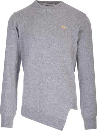 Comme Des Gar&ccedil;ons Asymmetrische Lacoste Trui - Heren - Ronde hals truien - Grijs - L - Wol - Truien & Vesten