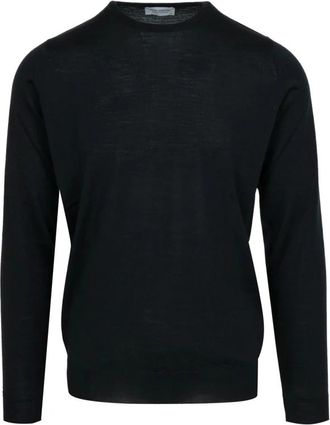 John Smedley Lundy Jumper - Heren - Ronde hals truien - Zwart - XL - Wol - Truien & Vesten