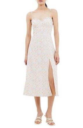 French Connection Echo Ruffle Slipdress in Summer White Camill at Nordstrom Rack, Size 12