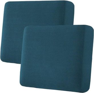 OEM Funda Muy El&aacute;stica Para Coj&iacute;n De Asiento Suelto (sarga Jacquard Gruesa, Azul Piedra Azul) - Juego De 2 (50 Cm X 45 Cm)