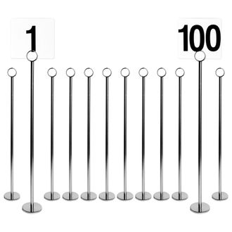 Argon Tableware Table Numbers with 46cm Holders - 46cm - Silver - Pack of 100