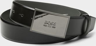 BOSS Mens Rectangle buckle black belt