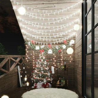 OEM Guirnalda De Luces Tipo Globo De 20 M Con 200 Led, Luz Blanca Fr&iacute;a Y 8 Funciones