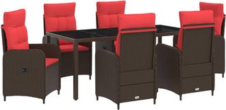 vidaXL Juego De Comedor Para Exteriores 7 Uds. Rat&aacute;n Sint&eacute;tico Vidaxl