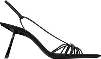 Saint Laurent Jerry Sandalen - Dames - Sandalen met hakken - Zwart - 39 1/2 EU - Leer - Schoenen