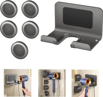 OEM Soporte Para Secador De Pelo, Soporte Para Secador De Pelo Dyson, Montaje En Pared Con 5 Soportes Magn&eacute;ticos, Color Gris
