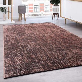 Paco Home Paco Home - Alfombra Tejido Plano Salon Moderna Lisa Color Pastel Con Flecos 120x160 Cm, Taupe