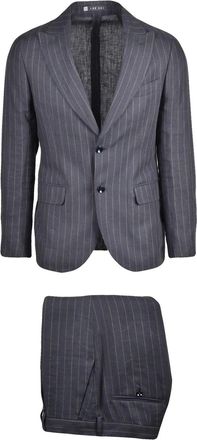 Lab 001 Grey Linen Pleated Formal Suit