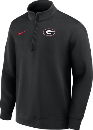 Nike Georgia Coaches Nike Mens Dri-FIT College Long-Sleeve 1/2-Zip Top in Black | 03PP00ANGB-NWP