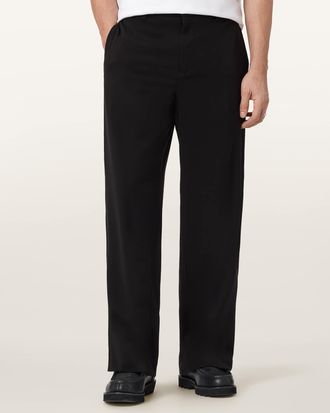 AllSaints Polyester Halla Relaxed Wide Leg Trousers, Size: 28