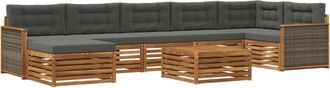 vidaXL Conjunto De Sof&aacute;s De Exterior 8 Uds. Natural Y Antracita Vidaxl