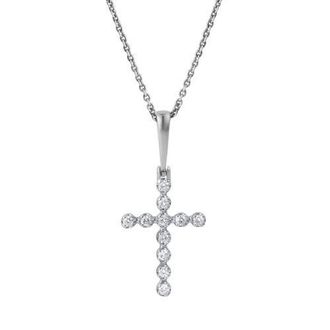 LuvMyJewelry Auralisse Cross 14K Gold Diamond Pendant - 0.3 Ct in 14K White Gold at Nordstrom