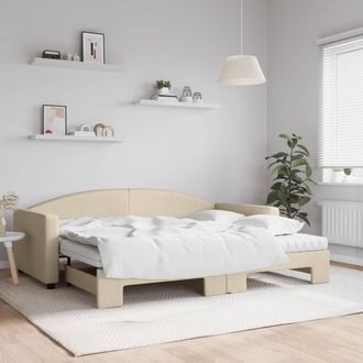 vidaXL Vidaxl - Sof&aacute; Cama Nido Con Colch&oacute;n Tela Crema 90x200 Cm