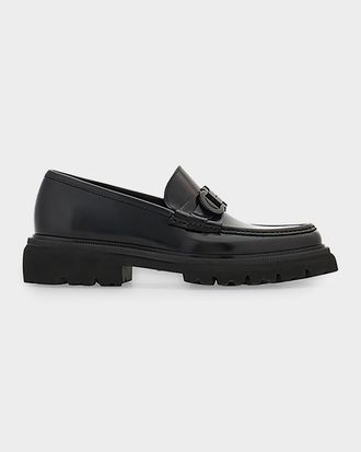 Ferragamo Men & apos;s Patent Leather Lug-Sole Loafers