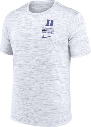 Nike Duke Campus Chest Stack Velocity Nike Mens Dri-FIT College T-Shirt in White | NKPQ10ADU-72A