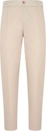 Kiton Beige katoenen broek in joggerstijl - Heren - Chinos - Beige - 3XL - Katoen - Broeken