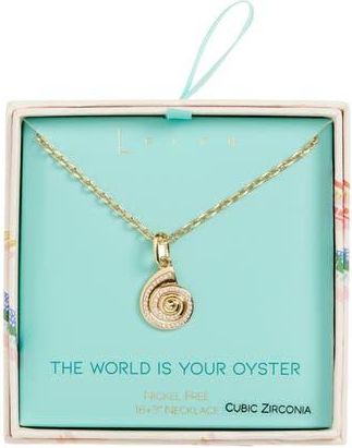 Leith Nautilus Shell Pendant Necklace in Clear- Gold at Nordstrom Rack