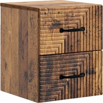 vidaXL Mesita De Noche De Pared Madera Envejecida 34,5 X 33 X 40 Cm Vidaxl