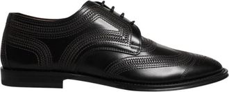Dolce & Gabbana Gegrave;deleden Leren Oxford Schoenen - Heren - Nette schoenen - Zwart - 41 EU - Schoenen