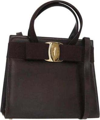 Ferragamo Pre-owned Handbags, female, Brown, Size: ONE SIZE Pre-owned Handbag