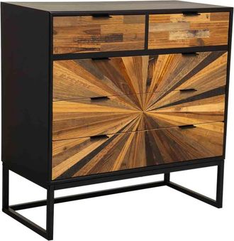 Wanderlust Deco Aparador de madera recuperada marr&oacute;n 80x39.5x81h cm