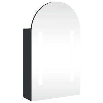 vidaXL Mueble De Ba&ntilde;o Con Espejo Arqueado Y Luz Led Negro 42x13x70 Cm Vidaxl