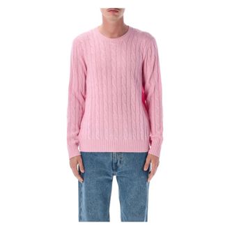 Polo Ralph Lauren Iconische kabelgebreide kasjmieren trui - Heren - Cashmere truien - Roze - XL - Kasjmier - Truien & Vesten