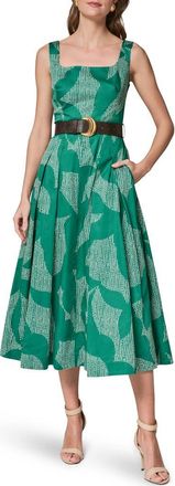 DKNY Belted A-Line Dress in Lawn/Cream at Nordstrom, Size 10