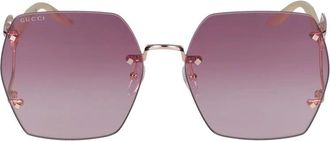 Gucci Stijlvolle zonnebril in goud en violet - Dames - Accessoires - Geel - Maat: 62 MM