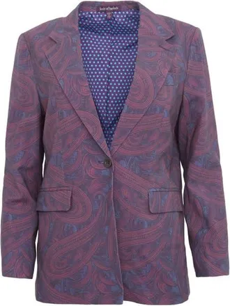 Lords of Harlech Julia Stretch Wool Tailored Blazer in Badalona Plum at Nordstrom, Size 10