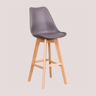 Sklum Pack De 4 Taburetes Altos 75 Cm Con Coj&iacute;n En Polipiel Nordic Sklum