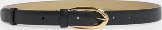Givenchy Round Buckle Leather Belt, 20mm