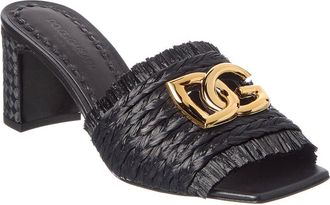 Dolce & Gabbana Devotion 70 Raffia Logo Sandal