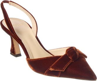 Alexandre Birman Clarita Bell Leather & Velvet Slingback