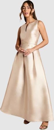 Coast Fit And Flare Sleeveless Dress in Champagne at Nordstrom, Size 10